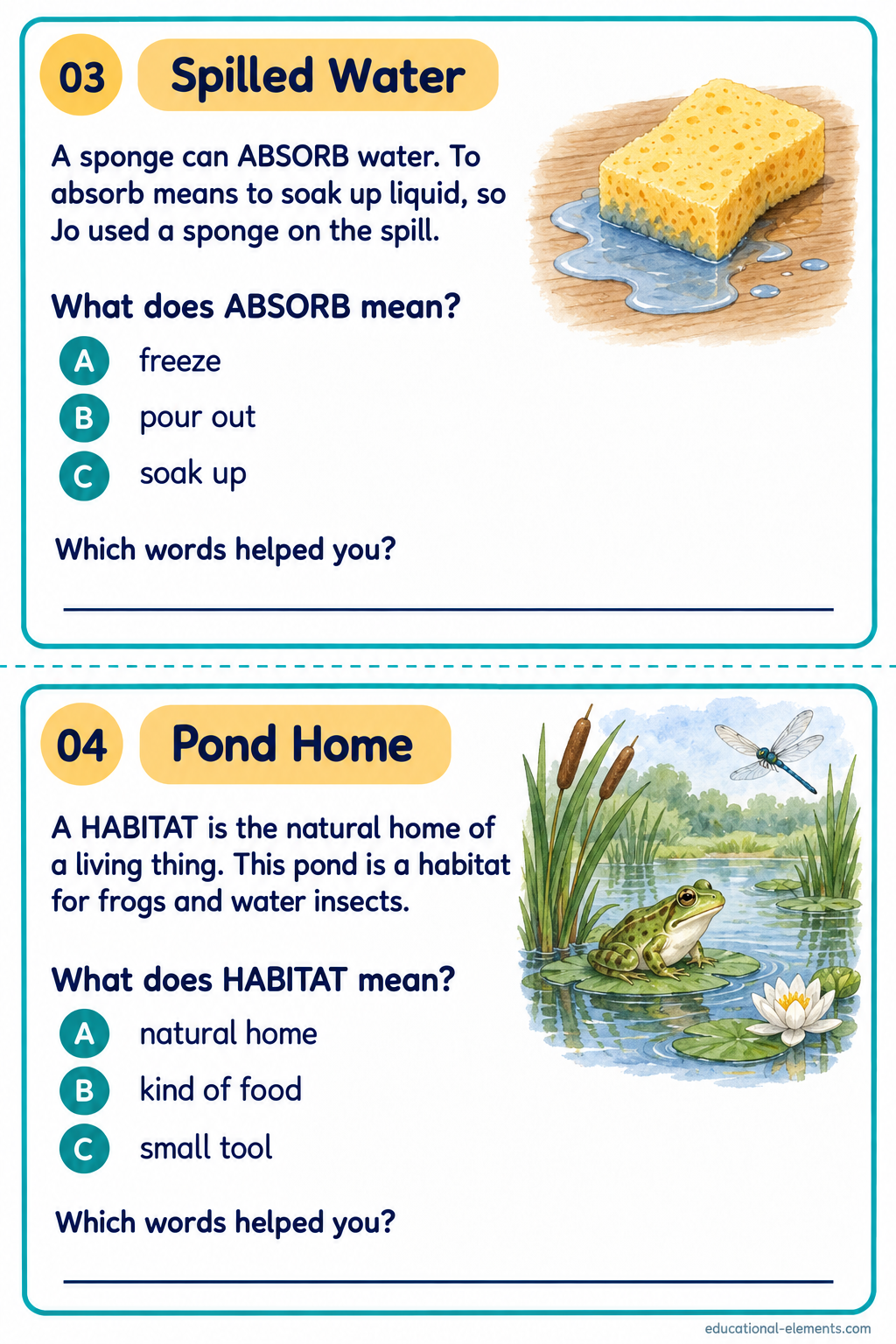Context Clues Cards 3-4